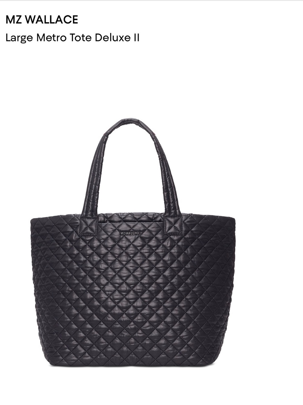 MZ Wallace Black Large Metro Tote Deluxe II